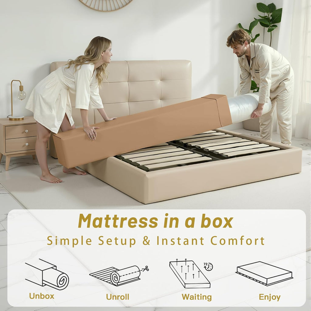 10″ King Hybrid Mattress – Soft & Supportive, Cooling Airflow Foam + Pocket Coils, Medium-Soft Comfort, Motion Isolation, CertiPUR-US, Fiberglass-Free