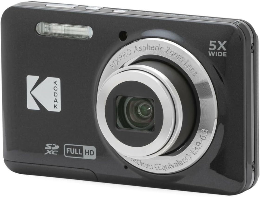 Kodak PIXPRO Friendly Zoom FZ55 Digital Camera (Black) Bundle with 32GB SD Card  Camera Case  and Battery Travel Charger (4 Items)