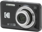 Kodak PIXPRO Friendly Zoom FZ55 Digital Camera (Black) Bundle with 32GB SD Card  Camera Case  and Battery Travel Charger (4 Items)