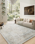 Area Rugs 9x12 Living Room: Washable Rugs for Bedroom Stain Resistant Non Slip Distressed Vintage Large Boho Rug Low Pile Faux Wool Soft Carpets for Living Room Dining Room Farmhouse Playroom
