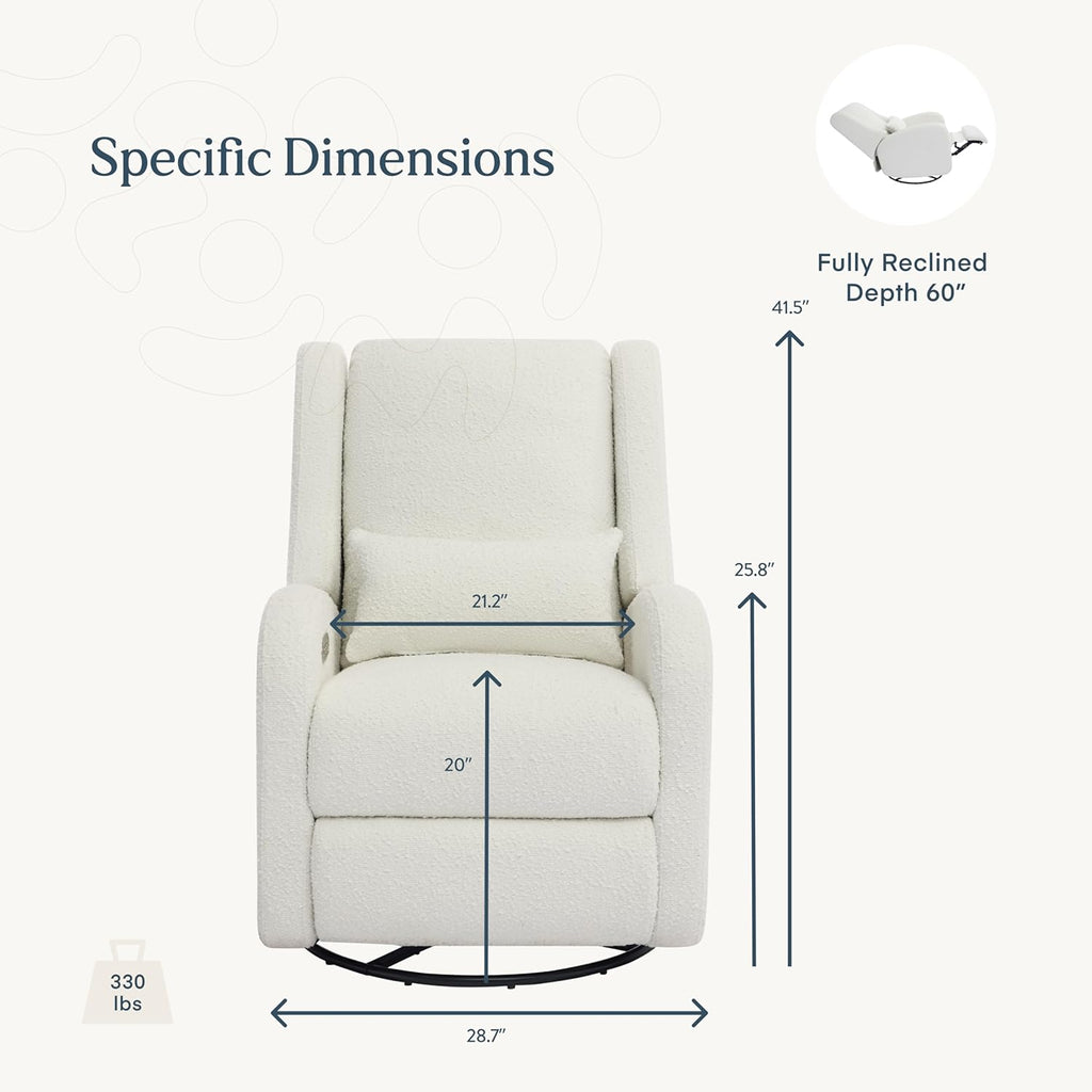 Nurture& The Charleston Wingback Plus – Premium Power Recliner for Nursery | Ergonomic, Stain-Resistant Glider Chair with USB, Lumbar & Head Support – Modern Baby Room Essential