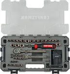 CRAFTSMAN OVERDRIVE 64-Piece Gunmetal Chrome Mechanics Tool Set, Standard SAE/Metric Socket Set, with Hard Case (CMMT99064)