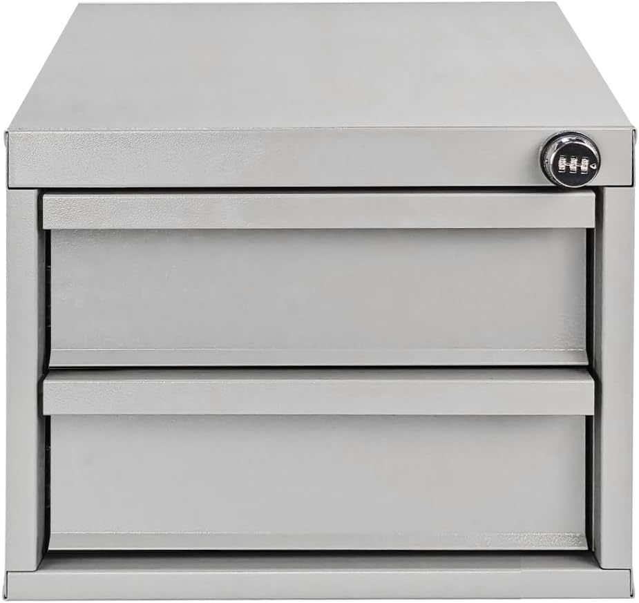 AA Products Model DW-1650 2 Tiers Drawer Cabinet with Password Lock Designed for Tools Room, Utility Room, Workplace, Carriage, Garage. 15.75’’W x 12.5’’H x 15.6”D - Sold Individually