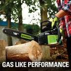 Greenworks 80V 18" Brushless Cordless Chainsaw (Great For Tree Felling  Limbing  Pruning  and Firewood) / 75+ Compatible Tools)  2.0Ah Battery and Rapid Charger Included