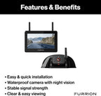 Furrion Vision S+ RV Observation System with 7" Monitor  Sharkfin  Infrared Night Vision  Live Streaming  Wide Viewing Angle - FOS7HTASF