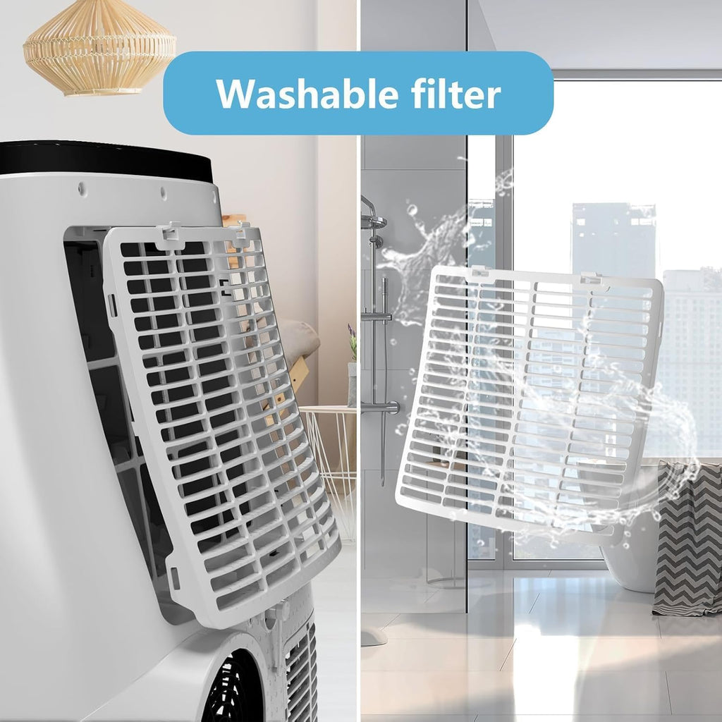 Towallmark 14,000 BTU 3-in-1 Portable Air Conditioner, Cooling, Dehumidifier & Fan, Ultra Quiet 48dB, Sleep Mode, Easy Install (16"-47" Windows), Quick Cooling for 600-750 Sq.Ft. Home, Office, APT