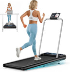 HCOIW Walking Treadmill Pad with Incline - Portable Under Desk Treadmill, Walking Mat Pad with Handle Bar, 2.5HP Low Noise, 2 in 1 Treadmills for Home Office, Remote Control with LED