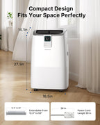 14000 BTU Portable Air Conditioners up to 750 Sq.ft, Quiet AC for Bedroom with 41dB, Silent Mode, 24H Timer, 4-in-1 Smart Portable AC Unit with Drainage-free Cooling, APP/Voice/Remote Control