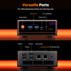 PELADN Mini PC Gaming  Dual LAN  Ryzen 5 5600H (Upgraded 5700U/7430U) 16GB DDR4/512GB NVMe SSD Dual LAN Type-C/DP/HD Mini Desktop Computer WiFi6 4K/60Hz Triple-Display USB3.2/BT5.2 Mini Computer