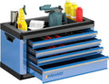 LARBANKE 4-Drawer Tool Box, Portable Tool Cabinet with Key Secure Lock, Multifunctional Countertop, Drawer Liners & Connecting Rods for Stacking with Same-Series 5/7-Drawer Chests,Blue