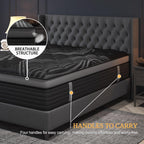 Queen Mattress, 14 Inch Hybrid Mattresses, Medium-Firm Feel with Pocket Springs & Cooling Gel Memory Foam, CertiPUR-US Certified for Enhanced Support, Cooling & Motion Isolation