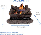 Duluth Forge Ventless Natural Gas Log Set - 18 in. Stacked Oak, 30,000 BTU, Remote Control - Model# DLS-N18R-2