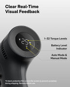 HOTO 16V Brushless Power Drill, 50 N·m High Torque with Smart Display, Auto Mode and LED Light, 10 Bits, 5 Drill Bits, 3/8” Keyless Chuck, Two Working Modes, Perfect for Home Repairs and Projects