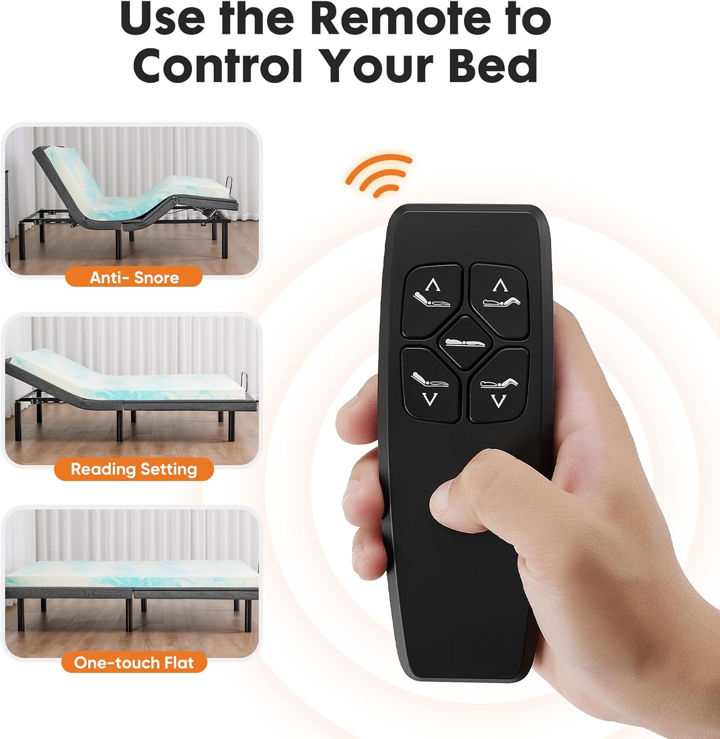 Sweetcrispy Adjustable Bed Frame Twin XL, Ergonomic Electric Bed Base with Wireless Remote and 2 USB Ports, Head and Foot Incline, Zero Gravity Bed, Anti-Snore, Easy Assembly