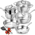 KOCH SYSTEME CS Stainless Steel Cookware Set 10 Piece, 18/10 Stainless Steel Pots and Pans Set for Professional Cooking, Kitchen Cookware Sets, Induction Compatible, Pots and Pans Set, Cooking Set