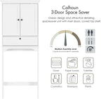 Spirich Over The Toilet Storage Cabinet, Bathroom Above Toilet Storage Cabinet with Doors and Adjustable Shelves, White