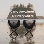 CLIQ Portable Chair Version 1.0 with Free Bag - Lightweight Folding Chair for Camping - Supports 300 Lbs - Perfect for Outdoor Adventures - Black Bundle