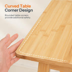 HOOBRO Bamboo Dining Table, Square Dining Table for 2, 27.6" Kitchen Table for Small Space, Writing Table, Easy to Assemble, for Dining Room, Living Room, Office, Kitchen, Natural YL70CZ01G1