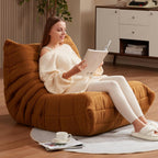 Bean Bag Chairs for Adults Giant Bean Bag Chair Memory Foam BeanBag Chair Bean Bag Sofa with Filler Faux Fur Fireside Beanbags Lazy Sofa for Living Room Bedroom Office (Brown Teddy, Single)