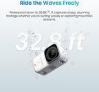 Xtra Atto Wearable 4K Action Camera (128GB)  54 g  Light and Compact  1/1.3″ Sensor  4K/60fps Video  220‑Min Max Recording  5-Min Pre-Recording  Built-in Stabilization  600MB/s Fast Transfer