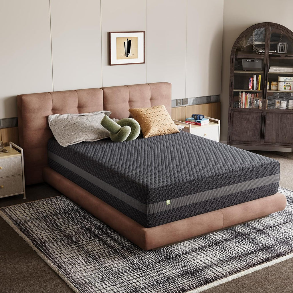 Novilla Queen Mattress 12 Inch, Queen Gel Memory Foam Mattress for Spinal Alignment, Responsive Support & Refreshing Sleep Comfort, with Green Tea-Infused Foam, Medium Firm, Mattresses in a Box