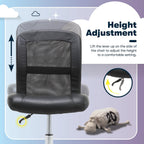 Serta Essential Armless TaskChair, Small Desk Chairs with Wheels, Breathable Mesh Back and Faux Leather, Quality Foam Cushion Seat for Comfort, Minimal Design for Vanity Table, Black