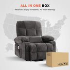 Power Lift Recliner Chair for Elderly with Vibration Massage and Lumbar Heating, Electric Lift Recliner Single Sofa with Side Pocket, Two Cup Holders and USB Charge Port for Living Room