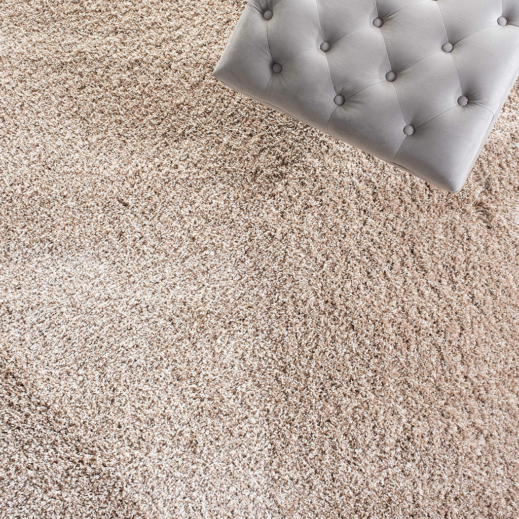 SAFAVIEH California Shag Collection Area Rug - 8'6" x 12', Beige, Non-Shedding & Easy to Clean, Ultra Plush Thick Pile, Ideal for Living Room, Bedroom, Dining Space (SG151-1313)