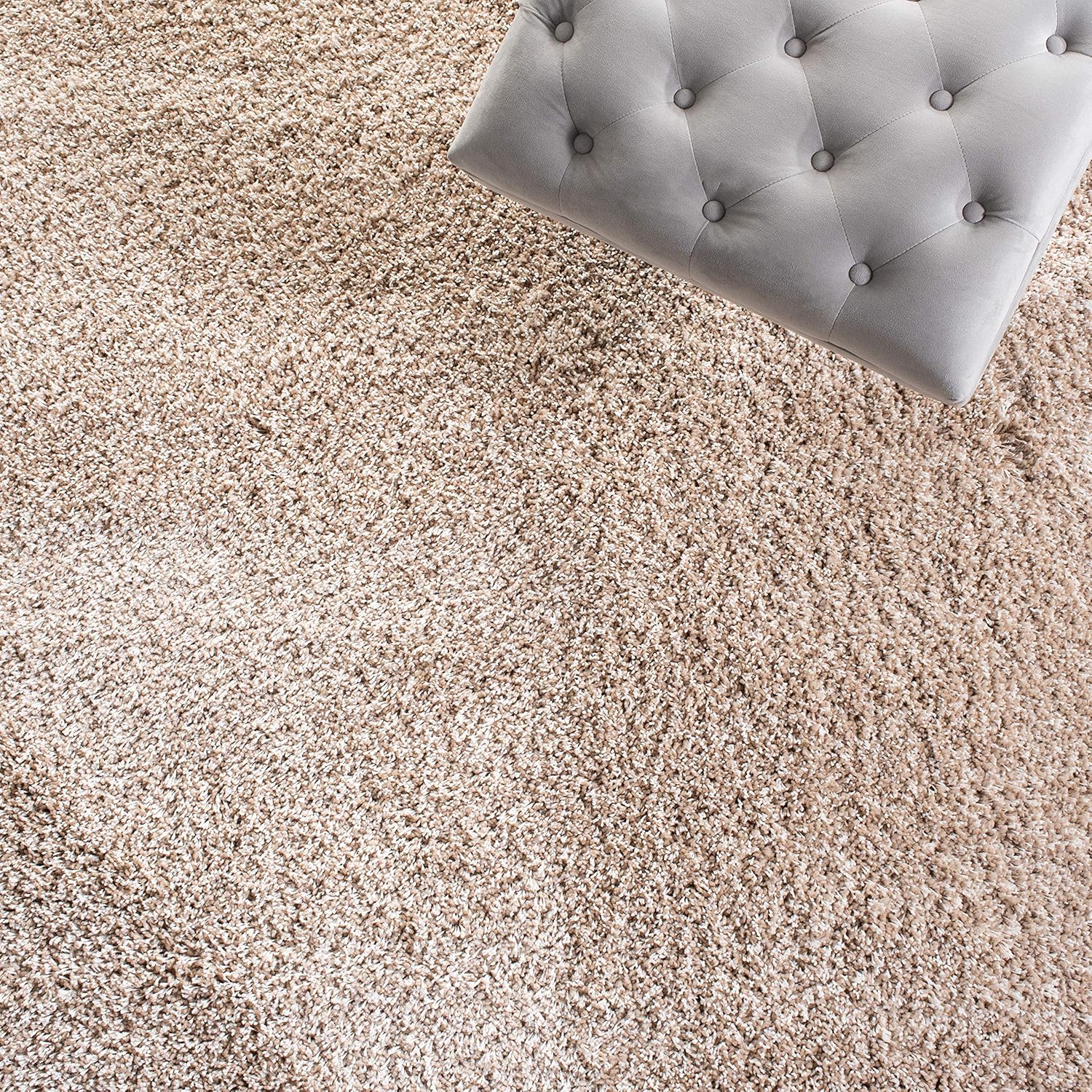 SAFAVIEH California Shag Collection Area Rug - 8'6" x 12', Beige, Non-Shedding & Easy to Clean, Ultra Plush Thick Pile, Ideal for Living Room, Bedroom, Dining Space (SG151-1313)