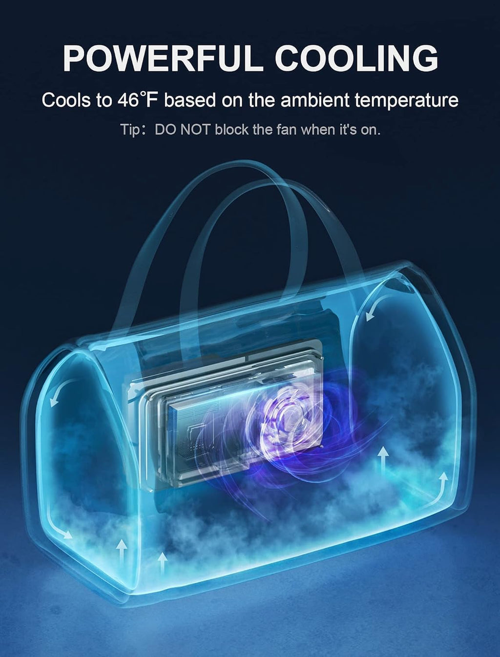 Electric Cooler Bag, 12V Thermoelectric Cooler Warmer Plug in for Vehicles, Portable Refrigerator for Car, RV, and Camping Use, 18L/20 Cans Capacity, Blue