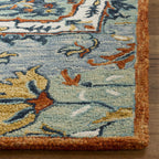 SAFAVIEH Aspen Collection Area Rug - 10' x 14', Blue & Rust, Handmade Boho Wool, Ideal for High Traffic Areas in Living Room, Bedroom (APN312A)