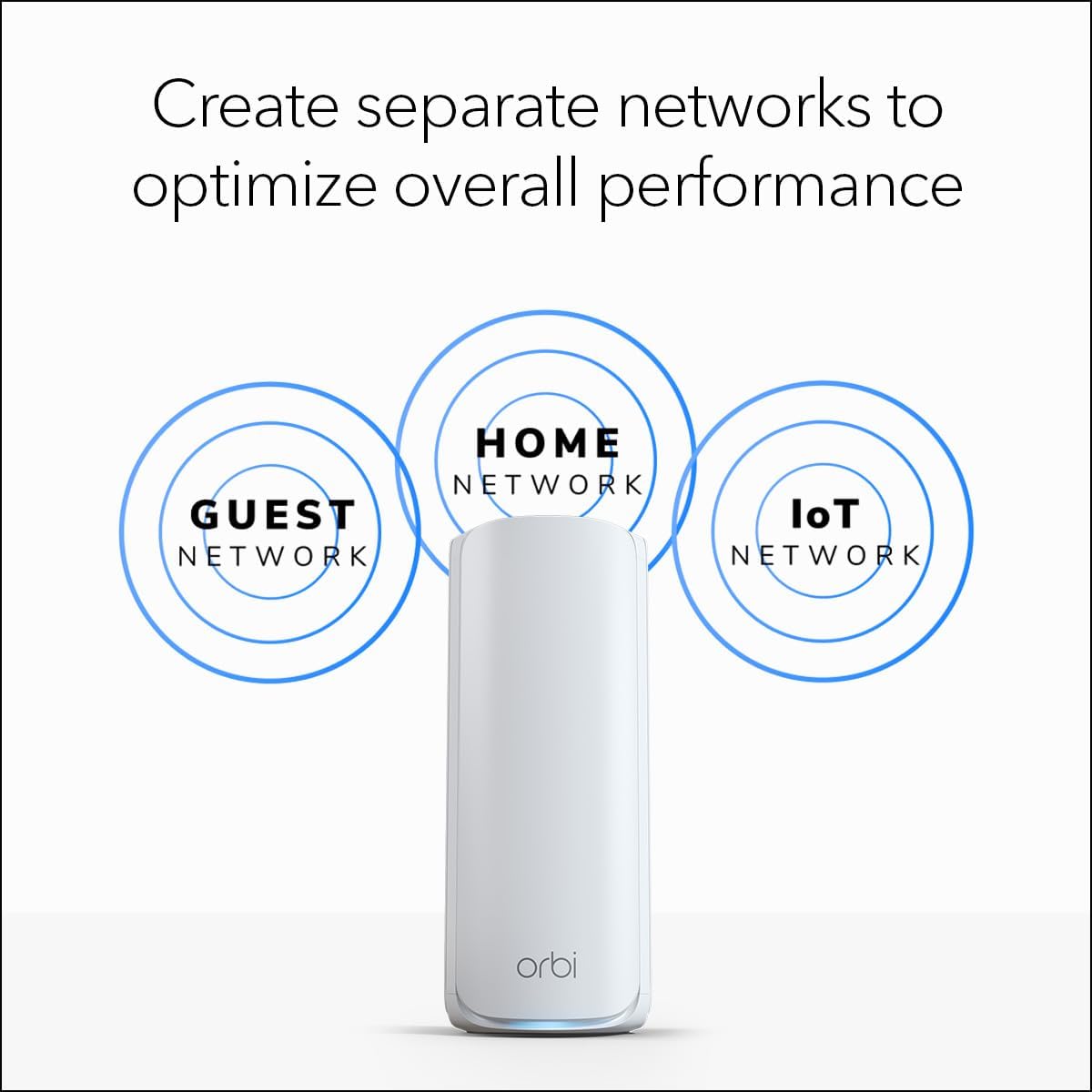 NETGEAR Orbi 770 Series Tri-Band WiFi 7 Mesh Network System (RBE773) - Router + 2 Satellite Extenders  Security Features  Up to 11Gbps  Covers up to 8 000 sq. ft.  100 Devices  2.5 Gig Internet Port