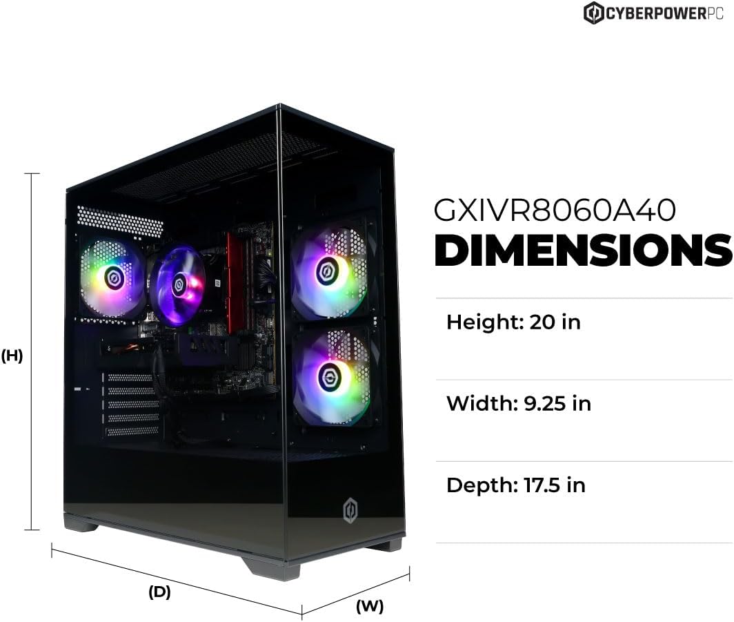 CyberPowerPC Gamer Xtreme VR Gaming PC  Intel Core i5-13400F 2.5GHz  GeForce RTX 5060 8GB  16GB DDR5  1TB PCIe 4.0 SSD  WiFi Ready & Windows 11 Home (GXiVR8060A40)