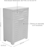 Sunnydaze 34.5" H Resin Garage Storage Cabinet - Garage Cabinet with Adjustable Shelf - Freestanding Utility Storage for Laundry Room, Office, Basement - Speckled White