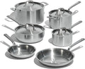 Made In Cookware | 10 Piece Stainless Steel Pot and Pan Set | 5 Ply Clad - Includes Stainless Steel Frying Pans, Saucepans, Saucier and Stock Pot W/Lid | Professional Cookware | Crafted in Italy