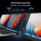 KYY 15.6" Laptop Screen Extender  1080P FHD IPS Portable Monitor  One Cable USB-C Triple Monitor  Dual Travel Screen for 12"-17'' Laptops  360° Rotation & Kickstand .X90D (Driver Need)