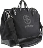 Klein Tools 510218SPBLK Tool Bag, Large 18-Inch Deluxe Canvas Tool Bag and Organizer with 13 Pockets and Shoulder Strap, Black