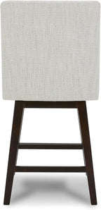 CHITA Bar Stools Set of 2, Counter Height Swivel Barstools, FSC Certified Morden Upholstered Fabric Counter Chairs with Back Support, 26.8" H Seat Height, Fabric in Ivory