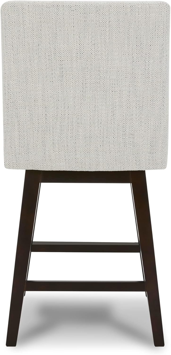 CHITA Bar Stools Set of 2, Counter Height Swivel Barstools, FSC Certified Morden Upholstered Fabric Counter Chairs with Back Support, 26.8" H Seat Height, Fabric in Ivory