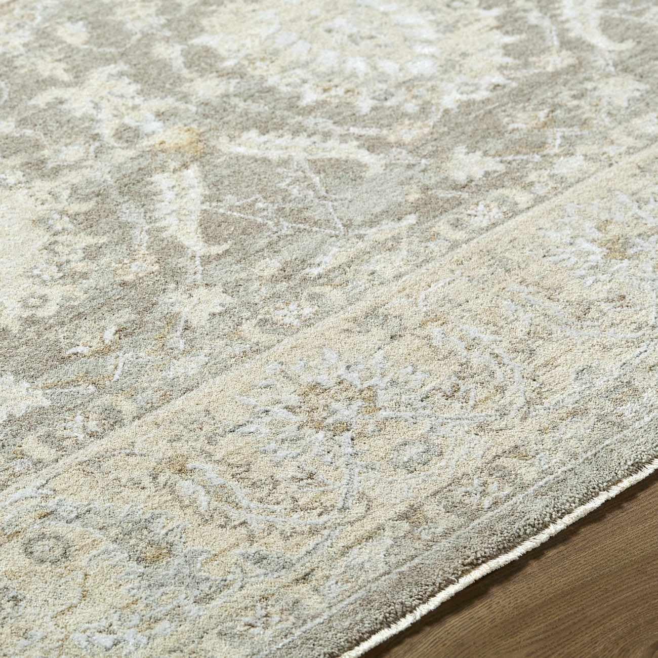 Hauteloom Bellington Living Room, Bedroom Area Rug - Neutral Traditional Bohemian Bordered - Gray, Cream, Beige, Brown - 7'10" x 10'2"