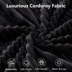 107" Modular Sectional Couches for Living Room, Comfy Boneless L Shaped Cloud Couch with Chaise Lounge, Modern Cozy Corduroy Deep Seat Floor Sofa, Memory Foam, No Assembly Required, Black