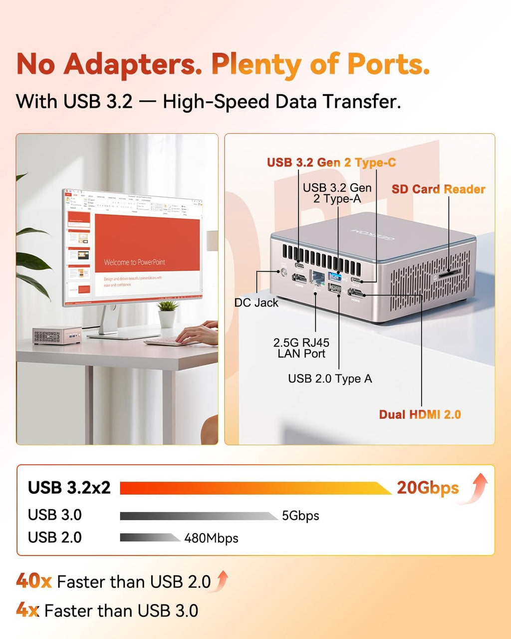 GEEKOM A5 Mini PC with AMD Ryzen 5 7430U  3-Year Coverage  16GB RAM(Upgradable  Not LPDDR)&512GB M.2 NVMe SSD  Windows 11 Pro Desktop Computer Support 8K/Wi-Fi 6/BT 5.2/USB 3.2/SD Slot/6x USB
