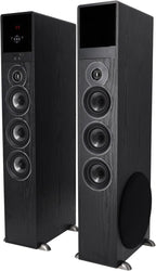 Rockville TM150B Powered Home Theater Tower Speaker System  Black  1000W  10" Subwoofers  Bluetooth  USB/SD Playback  FM Radio  Remote Control  Karaoke Ready  Perfect for Home Entertainment