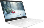 HP 14" Business Laptop Computer with Microsoft Office 365  Intel Quad-Core Processor  64GB eMMC  4GB RAM  Windows 11 Laptop  PLUSERA Earphones  White