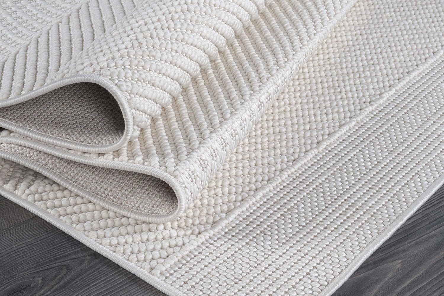 Beverly Rug Micro Loop Large Area Rug White 9x12 Modern Luxury Boho Geometric Durable Indoor Area Rugs for Living Dining Room Office Stain Resistant Non Shedding Casual Indoor Carpet White 9 x 12