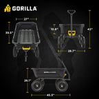 Gorilla Carts 7GCG-NF Heavy-Duty Poly Dump Garden Cart with No-Flat Tires  7 Cubic Feet  1200-Pound Capacity  Black  Amazon Exclusive