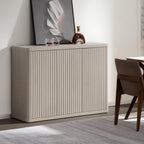 SICOTAS Buffet Cabinet with Storage Accent Sideboard with 3 Doors Modern 46.6" Wide Credenza Fluted Buffet Table Media Console Cabinet Entryway Cabinets for Living Room Kitchen Dining Room Hallway