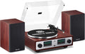 ANGELS HORN Bluetooth Turntable with Speakers  Vinyl Record Player System with AT-3600L  Built-in Phono Preamp  Belt Drive 2-Speed  Adjustable Counterweight  Pitch Control Hi-Fi Record Player System