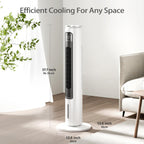 Windowless Portable Air Conditioners, 37.7’’ Evaporative Air Cooler w/Remote, Cooling Tower Fan, 2.5L Water Tank & Ice Packs, 12H Auto-off, 70° Oscillating, Ultra-Quiet Standing Fan For HomeOffice