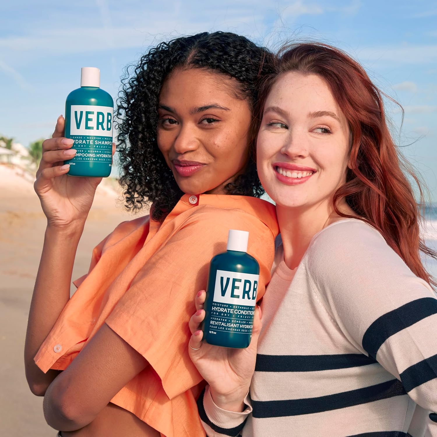 VERB Hydrate Shampoo + Conditioner Duo - Cleanses + Nourishes Dry + Frizzy Hair to Smooth + Reduce Frizz - Amber + Warm Jasmine Scent
